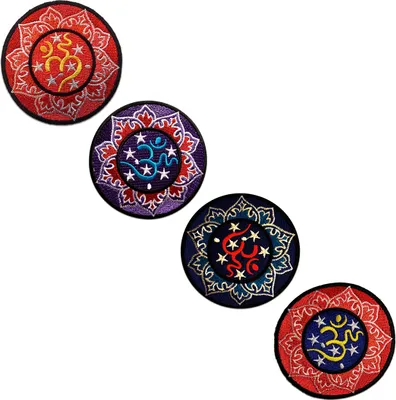 Produktbild von Om Symbol Meditation - Aufnäher, Bügelbild, Aufbügler, Applikationen, Patches, Flicken, Zum Aufbügeln, Größe: Ø 7,5 cm