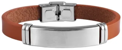 Produktbild von Akzent Armband aus Echtleder und Edelstahl in silberfarbig