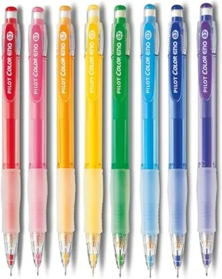 Produktbild von Pilot Color ENO, 0,7 mm, Druckbleistift Set, 8 Stifte und jeweils 2 Minen pro Farbe