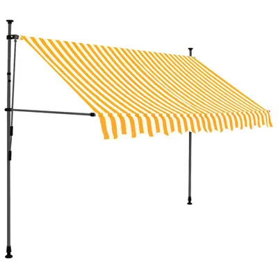 Image de vidaXL Store rétractable manuel avec LED 300 cm blanc orange