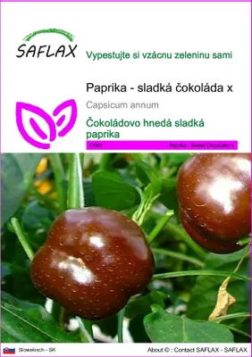 Obrázok produktu pre SAFLAX - Paprika - sladká čokoláda x - Capsicum annum - 10 Semená