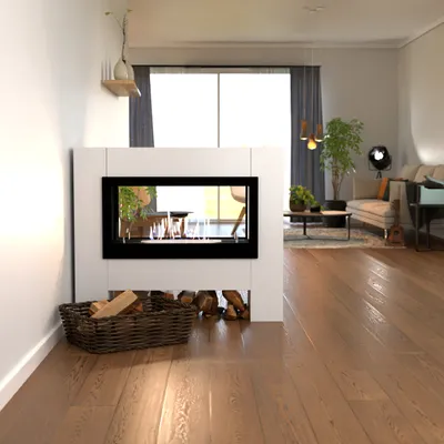 Produktbild von GLOW FIRE Ethanol Kamin 'Harstad ' | Ethanolofen in weiß mit 3 Std. Brenndauer und 2 KW Heizleistung | BxHxT: 114,2x98,5x29,8 cm