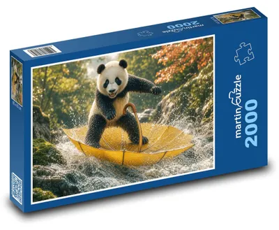 Obrázok produktu pre Puzzle 2000 Panda surfujúca na dáždniku - martinpuzzle