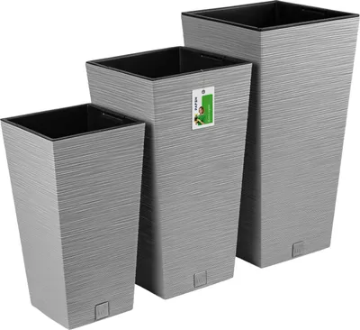 Produktbild von Blumentopf Pflanzkübel FURU Square Balkonkasten Blumenkübel Grau