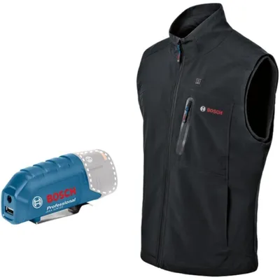 Obrázek produktu pro Vyhřívaná vesta BOSCH Professional GHV 12+18V XA , bez baterie, 3 topné zóny, 3 stupně výkonu, M, černá