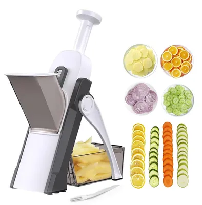 Immagine prodotto di Affettatrice multifunzione per verdure da cucina, con lame in acciaio inossidabile