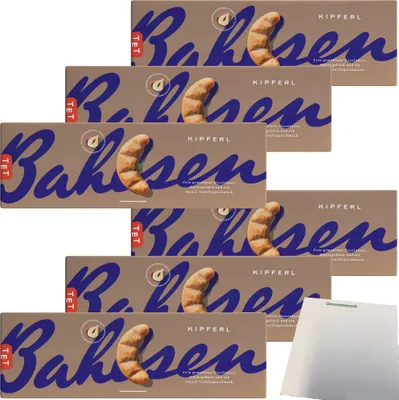 Produktbild von Bahlsen Kipferl mit feinen Haselnüssen 6er Pack (6x125g Packung) + usy Block