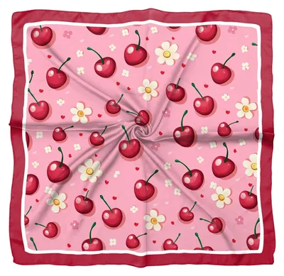 Image de Écharpe en soie, 70 cm, avec motif floral, pour femmes