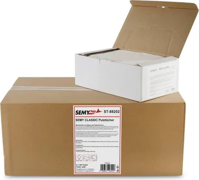 Produktbild von SemyTop Semy Classic Tuch in Spenderbox - 32 x 38cm - 6 x 100 Putztücher