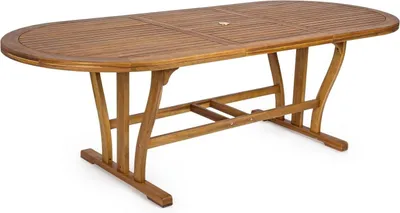 Immagine prodotto di Tavolo allungabile Noemi 180/240 x 100cm ovale in legno di acacia per uso interno ed esterno