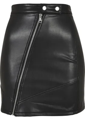 Produktbild von Urban Classics Damen Ladies Synthetic Leather Biker Skirt, Schwarz, XL EU