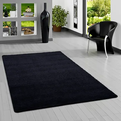 Produktbild von Hochflor Shaggy Teppich Palace Schwarz, Größe:400x500 cm