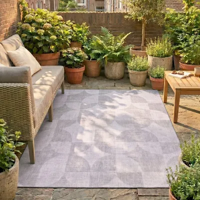 Produktbild von Volero - Gartenteppich Abstrakt - Groovy Tiles Grau - 160x230 cm - Balkon, Garten / Terrasse, Wintergarten - Modern, Retro