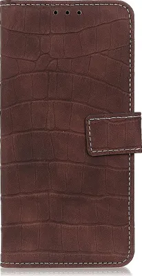 Produktbild von Mobigear Croco  Realme C21 Hülle Klapphülle Geldbörse - Braun