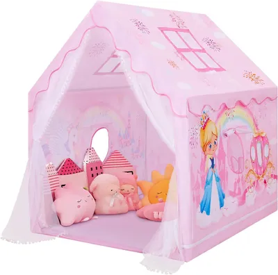 Immagine prodotto di Tenda da gioco per bambini a tema principessa, dimensioni 120x100x130 cm, con finestra, adatta sia per interni che per esterni