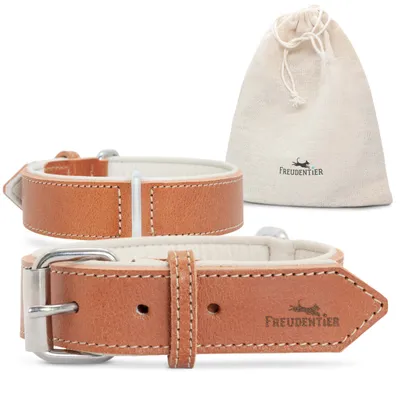 Image de Collier pour chien en cuir - Collection Amstelpark, couleur cognac – 42-52 cm