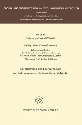 Obrázok produktu pre Untersuchung des Laufverhaltens von Fahrzeugen auf Rollscheibenprüfständen