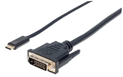 Image de MANHATTAN USB Typ C auf DVI-Adapterkabel 2m schwarz
