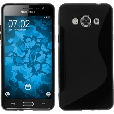 Produktbild von PhoneNatic Case kompatibel mit Samsung Galaxy J3 Pro - schwarz Silikon Hülle S-Style + 2 Schutzfolien