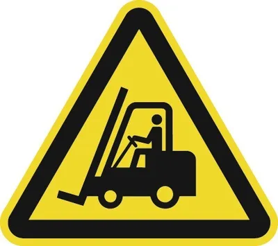 Produktbild von Warnzeichen ASR A1.3/DIN EN ISO 7010 200mm Warnung vor Flurförderzeugen Ku.