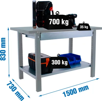 Immagine prodotto di SIMONWORK BT6L PRO METAL 1BOX 1500 CINZA banco da lavoro con parafusori