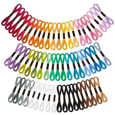 Stickgarn-Set, 60 Stück, 52 Farben, 8 m, Kreuzstichgarn, DIY