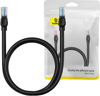 Produktbild von Baseus Cat 5 Ethernetkabel 1m, RJ-45, 1000 Mb/s, Rundkabel, Schwarz, Hochgeschwindigkeit