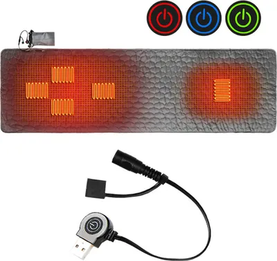 Produktbild von Beheizte Schlafsackunterlage Matratze USB Power Warme Heizmatte mit 5 Heizzonen 3-Stufen-Temperatur fuer Indoor Outdoor Camping Reisen (Grau)