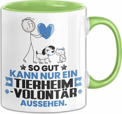 Produktbild von Tierheimvolontär Geschenk Tasse So Gut Kann Nur Ein Tierheimvolontär Aussehen Geschenkidee Kaffee-Becher (Grün)