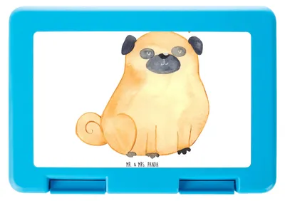 Produktbild von Mr. & Mrs. Panda Lunchbox Mops - Weiß - Geschenk, Hund, Sprüche, Snackbox, Bento Box, Hundemama, Pausenbox, Brotzeitbox, Bentobox, Liebe, Knuffig