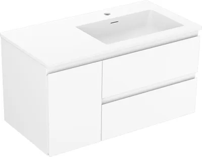 Immagine prodotto di Mexen Orio mobile da bagno 90 cm con lavabo Otis destro, 2S, 1D, bianco opaco - 91A13-09047-3-BBFFF01-W18P01