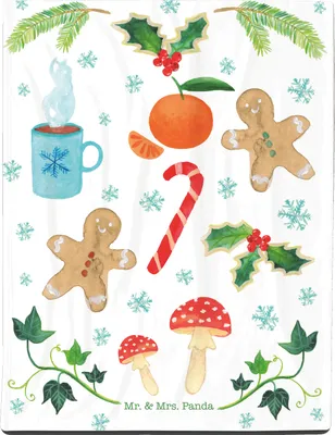 Produktbild von Mr. & Mrs. Panda Schlummerdecke Winter - Geschenk, Fleecedecke, Babybettdecke, Lebkuchen, kalt, Babydecke, Kälte, Schnee, Kinderdecke, Plaid, Weihnachten, Dekoration