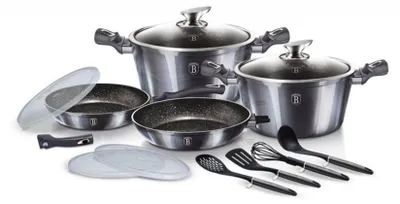 Obrázok produktu pre BERLINGERHAUS Súprava riadu s mramorovým povrchom 13 ks Carbon PRO Line
