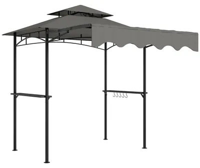 Obrázek produktu pro Grilovací pavilon s nastavitelnou stříškou a policemi