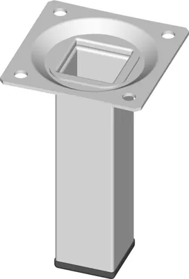Zdjęcie produktu dla Noga meblowa biała 25 x 25 mm Wysokość 100 mm Przykręcana płytka