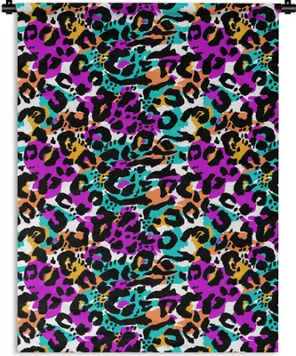 Produktbild von MuchoWow® Wandteppich Wandbehang Pantherdruck - Schwarz - Farbenfroh 90x120 cm Tapisserie Dekoration Wandtuch - Wanddeko