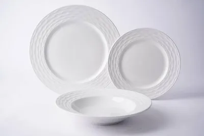 Produktbild von Tafelservice paloma 12 teil(e) weiß d27,2xh2,2cm - Atmosphera créateur d'intérieur
