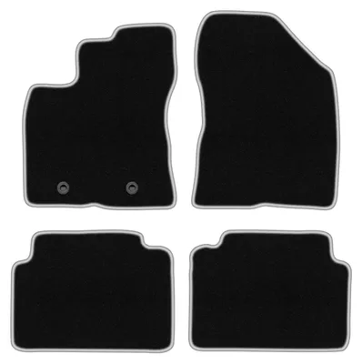 Image de Tapis de sol moquette noir/argent pour Toyota Avensis III T27 2009-2013 4 pièces