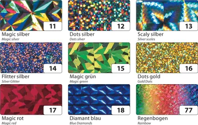 Image de Folia film holographique, 40x500cm, autocollant, 1 rouleau, arc-en-ciel