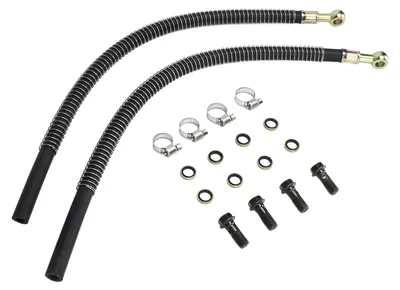 Zdjęcie produktu dla Zestaw węży chłodzących do chłodnicy o długości 450 mm ze śrubami M10x1,25, pasujący do motocykli terenowych, motocykli typu monkey bike oraz quadów o pojemności silnika 125 cm³, 140 cm³, 150 cm³ i 160 cm³
