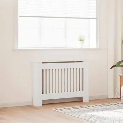 Obrázek produktu pro Kryt na radiátor – kryt radiátoru – plast – 112 x 19 x 81,5 cm – bílá barva