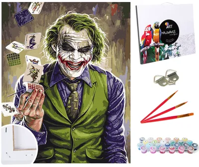 Produktbild von Painting BY NUMBERS WITH FRAME Bilder zum Malen - Joker in einer Weste 40 x 50 cm
