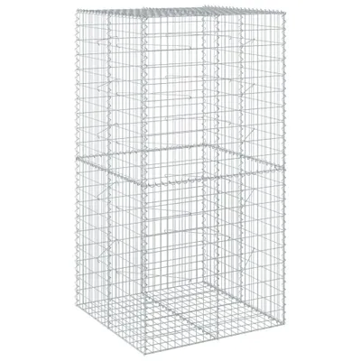 Image de vidaXL Gabion avec couvercle 100x100x200 cm Fer galvanisé