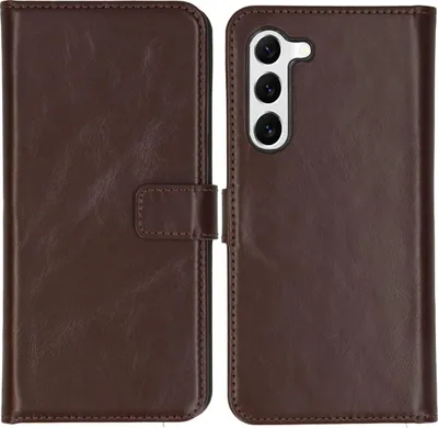 Immagine prodotto di Custodia a libro in vera pelle Selencia per Samsung Galaxy S23 - Marrone
