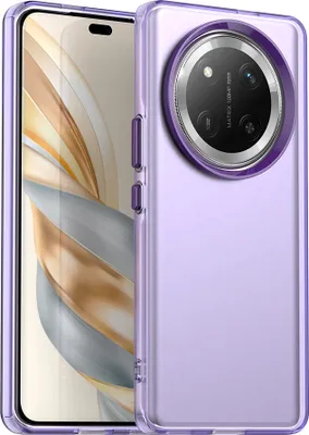 Immagine prodotto di Custodia per Honor X60 Pro/X9C/Magic 7 Lite, sottile custodia semitrasparente opaca antiurto per telefono Viola