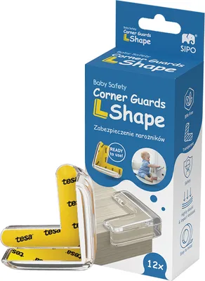 Image de Sipo - Protections pour coins et arêtes, profilé en L, lot de 12 pièces, transparent