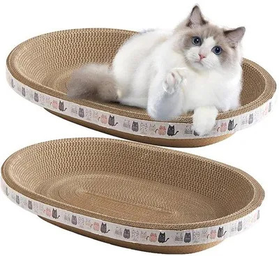 Image de Tapis anti-griffures pour chats, ovale, 47 x 32 cm, protection pour les meubles