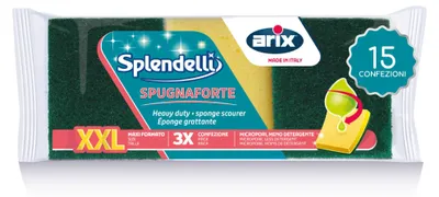 45 XXL-Scheuerschwämme, 15 Packungen à 3 Stück, Gelb/Grün