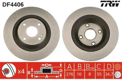 Produktbild von TRW Bremsscheiben (2 Stück) Hinterachse DF4406
