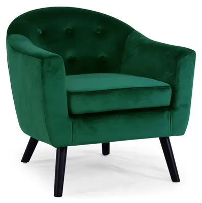 Image de MENZZO Fauteuil scandinave Savoy Velours Vert